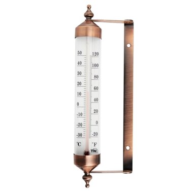 10 inch Outside Thermometer with Bronze Effect Design - Stylish Outdoor Thermometer Waterproof Suitable for Outside Wall Greenhouse Garage