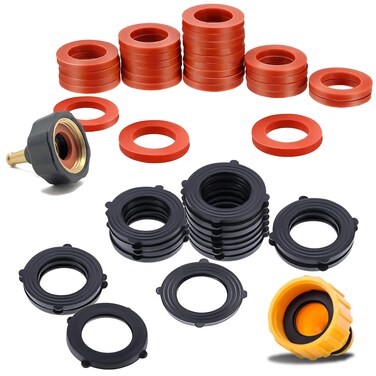 DSMY 50 Pack Garden Hose Washers Fit All 3/4" Standard Water Hose Washers and Faucet Fittings, Heavy Duty Rubber Washer Seals Pressure Hose Washers