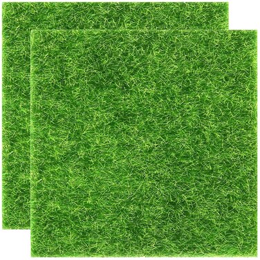 KAEZDD 2 Pieces of 6x6 Inches Fake Grass for Crafts - Artificial Grass - DIY Mini Garden Decor - Faux Turf Squares