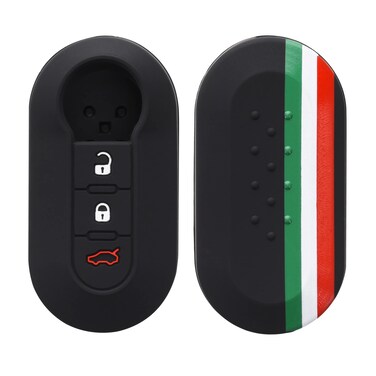 kwmobile Silicone Key Fob Cover Compatible with Fiat Lancia 3 Button Car Flip Key