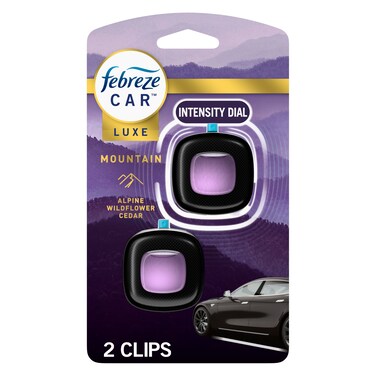 Febreze Car Mountain Scent Air Freshener Vent Clip, .07 oz, 2 Count
