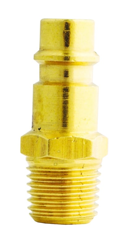 Milton S-762 3/8" MNPT HIGHFLOWPRO V-Style/European Interchange Brass Air Plug Fitting (High Volume Low Pressure Application)