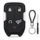 Key Fob Shell Case Replacement Fits for Chevy Silverado 2022 2021 2020 2019 and GMC Sierra 1500 2500HD 3500HD 5 Button Keyless Entry Remote Control Smart Car Key Fob Cover