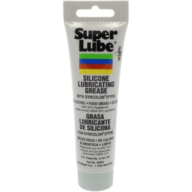 Super Lube 92003 Silicone Lubricating Grease with PTFE, 3 oz Tube, Translucent White