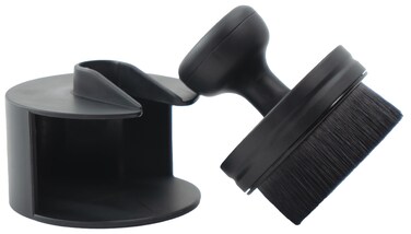 VIKING Tire Shine Applicator Brush, Automotive Tire Dressing Applicator Brush, Storage Stand Included for Detailing and Car Wash Kit, Black, 2.3 Inch Diameter