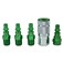 MILTON INDUSTRIES S-305AKIT A-Style, 1/4" NPT, Green, Coupler &amp; Plug Kit (5 Piece)