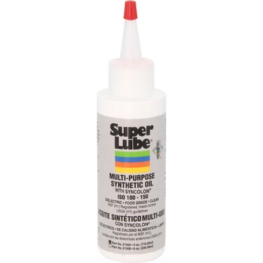 Super Lube 51004 Synthetic Oil with PTFE, High Viscosity, 4 oz Bottle,Translucent white(Packaging may vary)