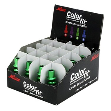 Milton 778AC-20 ColorFit Plugs, A-style Green, 1/4" NPT Female, Box of 20