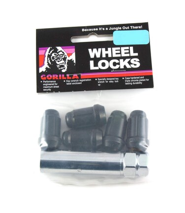 Gorilla Automotive 21681BCB5 Black 1/2" Thread Size Chrome Finish Small Diameter Acorn Wheel Lock, (Pack of 5)