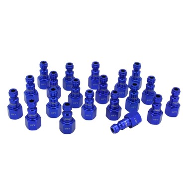 Milton 784TC-20 ColorFit Plugs, T-style Blue, 1/4" NPT Female, Box of 20