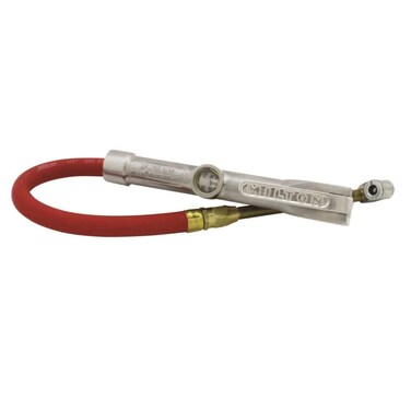 Milton 08-A1-506 Analog Tire Inflator with Pressure Gauge, 15" Hose Large Bore Dual Head 10-160 PSI, Made In USA