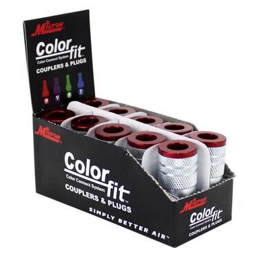 Milton 716MC ColorFit Couplers, M-style Red, 1/4" NPT Male, Box of 10