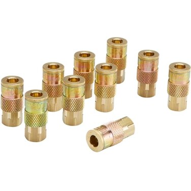Milton (785) 1/4" FNPT Female T-Style Air Compressor Quick Connect Fitting Coupler (10 pieces) , Blue