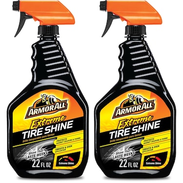Armor All Car Tire Shine, One-Step Tire Shine Spray for Precise, Even Shine and Minimal Overspray - 2 Count