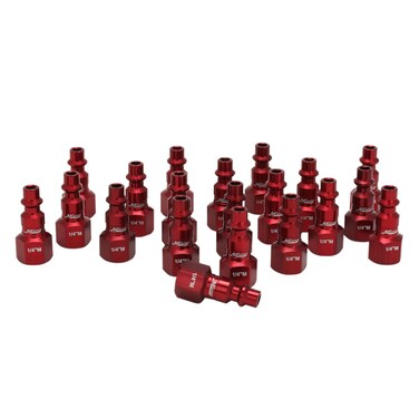 Milton 728MC-20 ColorFit Plugs, M-style Red, 1/4" NPT Female, Box of 20