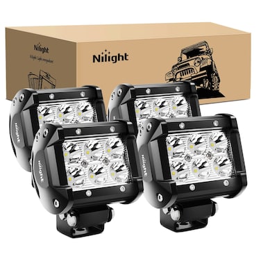 Nilight LED Pods 4PCS 18W 1260lm Spot LED Light Bar Driving Fog Light Off Road Lights Work Light 24V 12V for Motorcycles Van Camper Wagon Car Pickup ATV UTV SUV Truck Boat