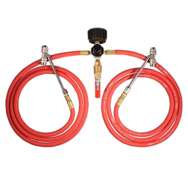 Milton 551 Dual Truck Tire Inflator Gauge with Regulator, 2 x 7' Hose + 6" Extension Dual Lock-on Air Chuck, Made in USA (OSHA Compliant) 10-160 PSI