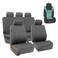 FH Group Car Seat Cover PU Leather Rome Gray Automotive Seat Covers with Front Seat Covers and Rear Split Bench Car Seat Cover Universal Fit Interior Accessories for Cars Trucks and SUVs