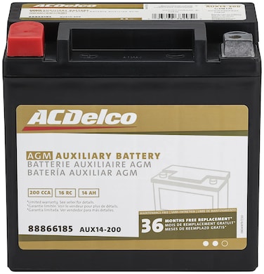 ACDelco Gold AUX14-200 (88866185) 36 Month Warranty Auxiliary AGM 200 CCA Battery