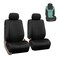 FH-PU002-1102 Classic Exquisite Leather Bucket Seat Covers, Airbag compatible, Solid Black color