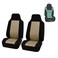 FH Group FB102102 Classic Cloth Seat Covers Beige Front Set Automotive Seat Covers Highback with Gift, Universal Fit Interior Accessories for Cars Trucks and SUVs