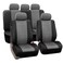 FH-PU002115 Classic PU Leather Car Seat Covers, Airbag compatible and Split Bench, Grey and Black color