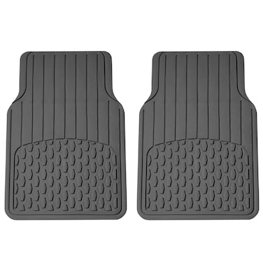 FH Group F11308 4 Piece Trimmable All Weather Vinyl Floor Mats with Gift, Gray Color- Universal Fit for Trucks, SUVs, and Vans