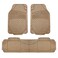 FH Group F11322 Classic Rubber Trimmable Floor Mats (Beige) Full Set - Universal Fit for Cars Trucks and SUVs
