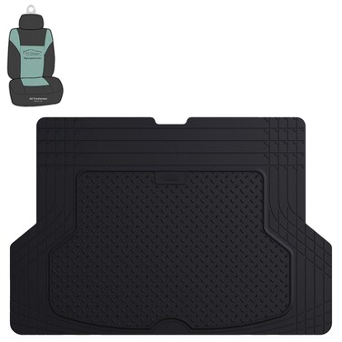 FH Group F16406 Premium Trimmable Rubber Cargo Mat (Black) with Gift- Universal Fit for Cars Trucks and SUVs