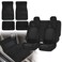 FH Group FH-FB032115 Unique Flat Cloth Seat Covers with F14407 Premium Carpet Floor Mats Solid Black- Fit Most Car, Truck, SUV, or Van