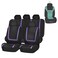 FH Group FH-FB032115 Unique Flat Cloth Seat Cover w. 5 Detachable Headrests and Solid Bench Purple/Black- Fit Most Car, Truck, SUV, or Van