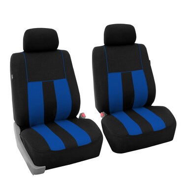 FH Group Car Seat Cover Striking Striped Front Car Seat Covers Airbag Compatible, Blue Car Seat Covers with Gift Universal Fit Interior Accessories Car Seat Protector for Cars Trucks and SUVs
