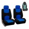 FH Group FH-FB050102 Pair Set Flat Cloth Car Seat Covers, Blue/Black - Fit Most Car, Truck, SUV, or Van