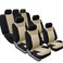 FH Group FH-FB062217 Three Row Premium Fabric Car Seat Covers, Airbag Compatible and Split Bench, Beige/Black
