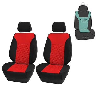 FH Group Car Seat Cover Cushion - 2 Pack Seat Covers for Cars Trucks SUV, (Red/Black) Neosupreme Car Seat Cushions, Water Resistant Car Seat Cover Cushion, Universal Fit Car Seat Protector