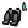 FH Group FB102114 Classic Full Set High Back Flat Cloth Car Seat Covers,Pink/Black- Fit Most Car, Truck, SUV, or Van (Gray)