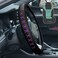FH Group Universal 15 Inch Genuine Leather Steering Wheel Cover with Lace-Up Detailing -Universal Fit for Cars Trucks and SUVs (Purple/Black) FH2022