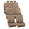 FH Group Car Seat Covers PU Leather 3 Row 8 Seater Car Seat Covers, Airbag Compatible and Split Bench - Fit Most Car, Truck, SUV, &amp; Van (Solid Tan)