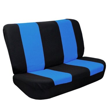 FH Group FB056010 Modern Flat Cloth Bench Seat Covers Blue/Black Color