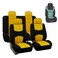 FH Group FB038114 Stylish Cloth Full Set Car Seat Covers-Yellow/Black Color with Gift - Fit Most Car, Truck, SUV, or Van