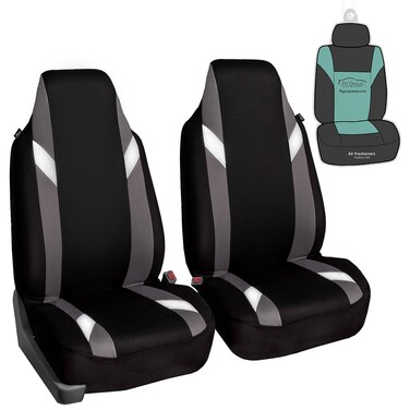 FH Group FB133102 Premium Modernistic Seat Covers Gray/Black- Fit Most Car, Truck, SUV, or Van
