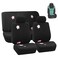 FH Group Floral Embroidery Design Car Seat Covers, Airbag Ready and Split Bench (Black Color) FB0531112