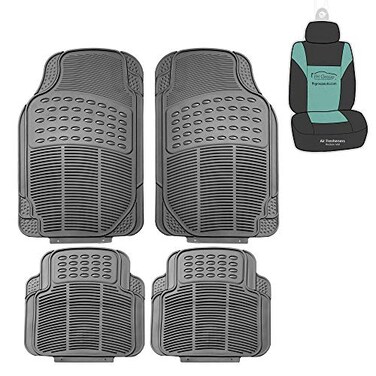 FH GROUP FH-R11305 Rubber Floor Mats Gray-Fit Most Car, Truck, SUV, or Van