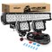 Nilight - ZH002 20Inch 126W Spot Flood Combo Off Road Led Light Bar 2PCS 18w 4Inch LED Pods With 16AWG Wiring Harness Kit-3 Lead For Tractor, 2 Years Warranty