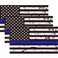 3 Pack Reflective New Tattered Thin Blue Line US Flag Decal Stickers   Compatible with Cars &amp; Trucks, 5" x 2.7" American USA Flag Decal Sticker Honoring Police Law Enforcement Vinyl Window Bumper Tape