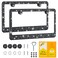 FIISFIIS Bling License Plate Frame for Women,2 Pack Premium Stainless Steel Rhinestone License Plate Holder,Handmade Glitter Crystal Diamond Girl Lincense Plate Tag Cover,Bedazzled Sparkly-Black