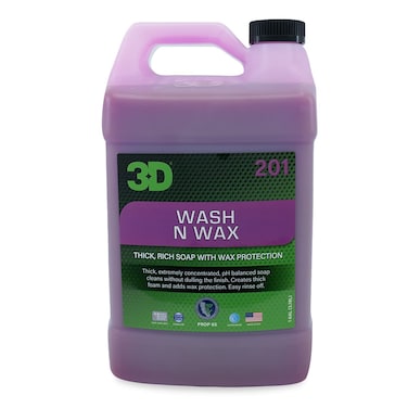3D Wash N Wax Car Wash Soap - pH Balanced, Easy Rinse, Scratch Free Soap with Wax Protection - 1 Gallon
