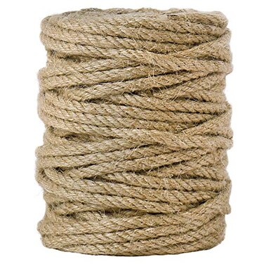 Tenn Well 5mm Jute Rope, 100 Feet 4Ply Twisted Heavy Duty and Thick Twine Rope for Gardening, Crafting, Bundling, Cat Scratching Post, Home Decor, Christmas Decorations
