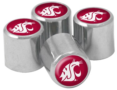 NCAA Washington State Cougars Metal Tire Valve Stem Caps, 4-Pack