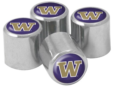 NCAA Washington Huskies Metal Tire Valve Stem Caps, 4-Pack